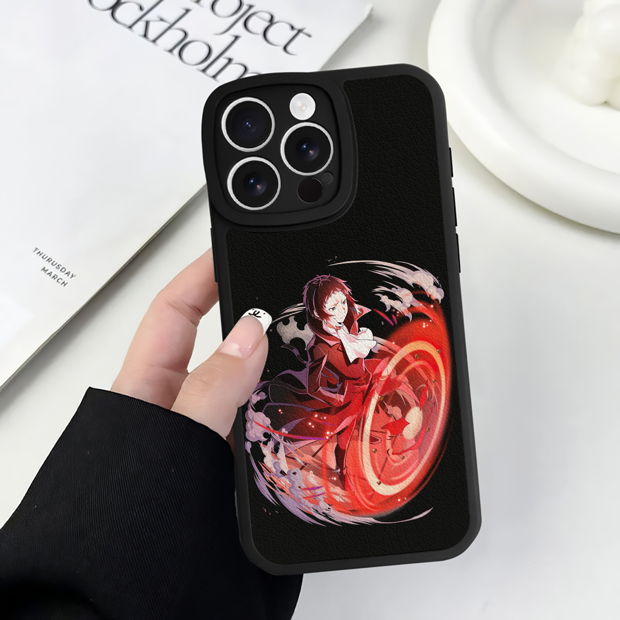 （画像用） 文豪ストレイドッグス Bungo Stray Dogs 【iPhone 16シリーズ対応】シリコンスマホケース（レザー調） 材質：シリコン